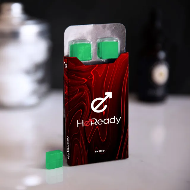 HeReady mint lozenge packaging with green lozenges