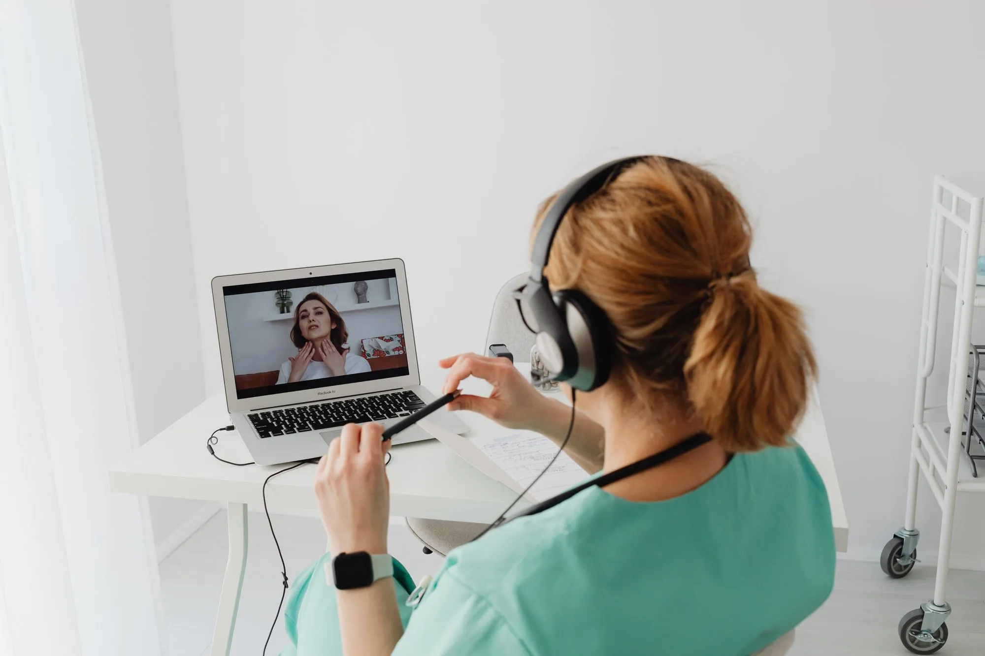 Provider on a telehealth video call